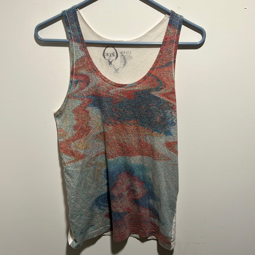 Rainbow / neon print tank top